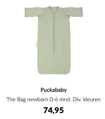 Aanbiedingen Puckababy the bag newborn - Puckababy - Geldig van 16/03/2023 tot 10/04/2023 bij Babypark