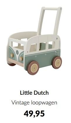 Aanbiedingen Little dutch vintage loopwagen - Little Dutch - Geldig van 16/03/2023 tot 10/04/2023 bij Babypark