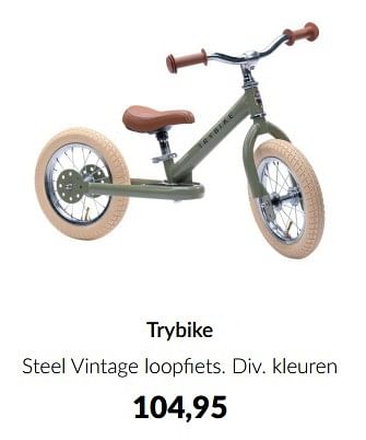 Aanbiedingen Trybike steel vintage loopfiets - Trybike - Geldig van 16/03/2023 tot 10/04/2023 bij Babypark