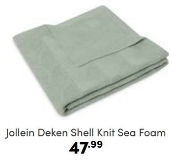 Aanbiedingen Jollein deken shell knit sea foam - Jollein - Geldig van 19/03/2023 tot 25/03/2023 bij Baby & Tiener Megastore