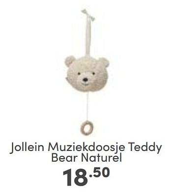 Aanbiedingen Jollein muziekdoosje teddy bear naturel - Jollein - Geldig van 19/03/2023 tot 25/03/2023 bij Baby & Tiener Megastore