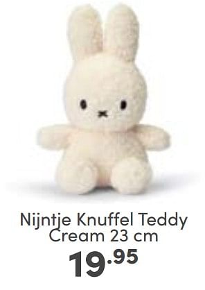 Aanbiedingen Nijntje knuffel teddy cream - Nijntje - Geldig van 19/03/2023 tot 25/03/2023 bij Baby & Tiener Megastore
