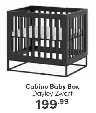 Aanbiedingen Cabino baby box dayley zwart - Cabino - Geldig van 19/03/2023 tot 25/03/2023 bij Baby & Tiener Megastore