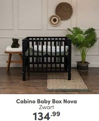 Aanbiedingen Cabino baby box nova zwart - Cabino - Geldig van 19/03/2023 tot 25/03/2023 bij Baby & Tiener Megastore