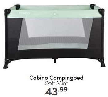 Aanbiedingen Cabino campingbed soft mint - Cabino - Geldig van 19/03/2023 tot 25/03/2023 bij Baby & Tiener Megastore