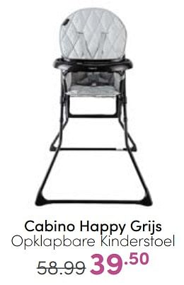 Aanbiedingen Cabino happy grijs opklapbare kinderstoel - Cabino - Geldig van 19/03/2023 tot 25/03/2023 bij Baby & Tiener Megastore