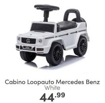 Aanbiedingen Cabino loopauto mercedes benz white - Cabino - Geldig van 19/03/2023 tot 25/03/2023 bij Baby & Tiener Megastore