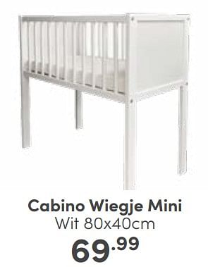 Aanbiedingen Cabino wiegje mini wit - Cabino - Geldig van 19/03/2023 tot 25/03/2023 bij Baby & Tiener Megastore