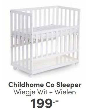 Aanbiedingen Childhome co sleeper wiegje wit + wielen - Childhome - Geldig van 19/03/2023 tot 25/03/2023 bij Baby & Tiener Megastore