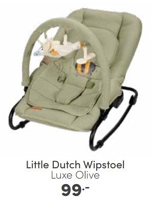 Aanbiedingen Little dutch wipstoel luxe olive - Little Dutch - Geldig van 19/03/2023 tot 25/03/2023 bij Baby & Tiener Megastore