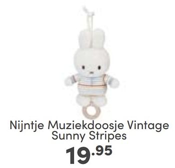 Aanbiedingen Nijntje muziekdoosje vintage sunny stripes - Nijntje - Geldig van 19/03/2023 tot 25/03/2023 bij Baby & Tiener Megastore