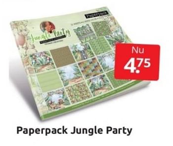 Aanbiedingen Paperpack jungle party - Huismerk - Boekenvoordeel - Geldig van 18/03/2023 tot 26/03/2023 bij Boekenvoordeel