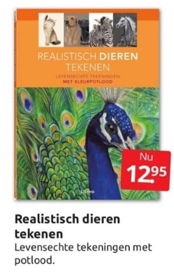 Aanbiedingen Realistisch dieren tekenen - Huismerk - Boekenvoordeel - Geldig van 18/03/2023 tot 26/03/2023 bij Boekenvoordeel