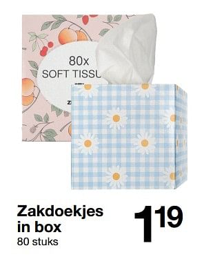 Aanbiedingen Zakdoekjes in box - Huismerk - Zeeman  - Geldig van 18/03/2023 tot 24/03/2023 bij Zeeman