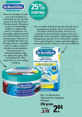 Aanbiedingen Dr.beckmann wasmachine hygiënereiniger - Dr. Beckmann - Geldig van 15/03/2023 tot 01/04/2023 bij De Online Drogist