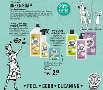 Aanbiedingen Marcel’s green soap toiletblok geranium + citroen - Marcel's Green Soap - Geldig van 15/03/2023 tot 01/04/2023 bij De Online Drogist