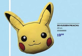 Aanbiedingen 3d kussen pikachu - Pokemon - Geldig van 21/03/2023 tot 22/04/2023 bij Supra Bazar
