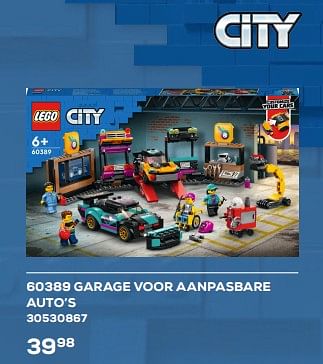 Aanbiedingen 60389 garage voor aanpasbare auto’s - Lego - Geldig van 21/03/2023 tot 22/04/2023 bij Supra Bazar