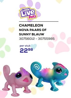 Aanbiedingen Chameleon nova paars of sunny blauw - Little Live Pets - Geldig van 21/03/2023 tot 22/04/2023 bij Supra Bazar