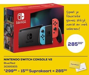 Aanbiedingen Nintendo switch console v2 - Nintendo - Geldig van 21/03/2023 tot 22/04/2023 bij Supra Bazar