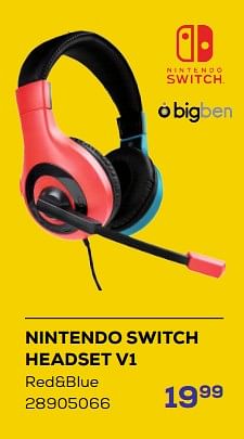 Aanbiedingen Nintendo switch headset v1 - BIGben - Geldig van 21/03/2023 tot 22/04/2023 bij Supra Bazar