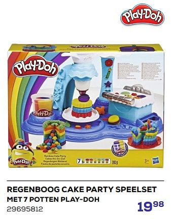 Aanbiedingen Regenboog cake party speelset met 7 potten play-doh - Hasbro - Geldig van 21/03/2023 tot 22/04/2023 bij Supra Bazar