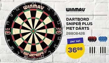 Aanbiedingen Dartbord sniper plus met darts - Winmau - Geldig van 21/03/2023 tot 22/04/2023 bij Supra Bazar