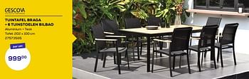 Aanbiedingen Tuintafel braga + 6 tuinstoelen bilbao - Gescova Outdoor Living - Geldig van 21/03/2023 tot 22/04/2023 bij Supra Bazar