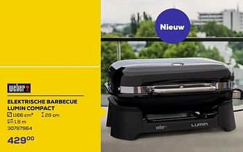 Aanbiedingen Weber elektrische barbecue lumin compact - Weber - Geldig van 21/03/2023 tot 22/04/2023 bij Supra Bazar