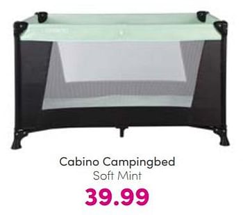 Aanbiedingen Cabino campingbed soft mint - Cabino - Geldig van 26/03/2023 tot 02/04/2023 bij Baby & Tiener Megastore