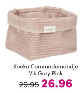 Aanbiedingen Koeka commodemandje vik grey pink - Koeka - Geldig van 26/03/2023 tot 02/04/2023 bij Baby & Tiener Megastore