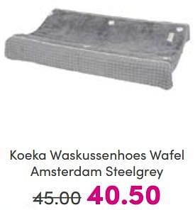 Aanbiedingen Koeka waskussenhoes wafel amsterdam steelgrey - Koeka - Geldig van 26/03/2023 tot 02/04/2023 bij Baby & Tiener Megastore