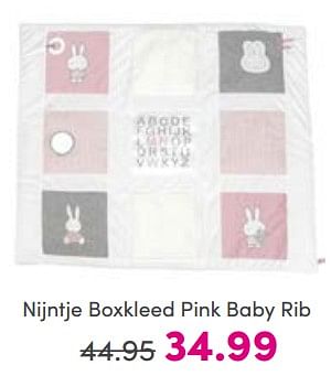 Aanbiedingen Nijntje boxkleed pink baby rib - Nijntje - Geldig van 26/03/2023 tot 02/04/2023 bij Baby & Tiener Megastore
