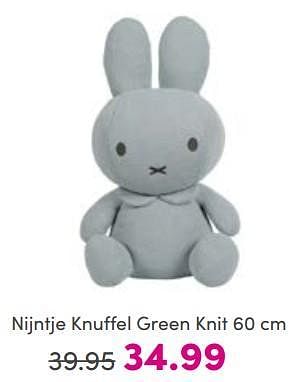 Aanbiedingen Nijntje knuffel green knit - Nijntje - Geldig van 26/03/2023 tot 02/04/2023 bij Baby & Tiener Megastore