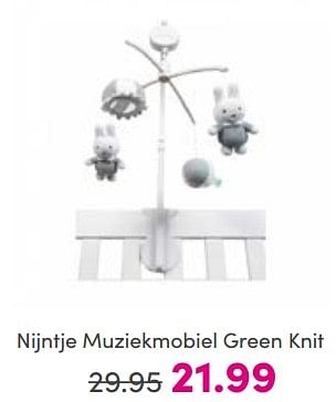 Aanbiedingen Nijntje muziekmobiel green knit - Nijntje - Geldig van 26/03/2023 tot 02/04/2023 bij Baby & Tiener Megastore