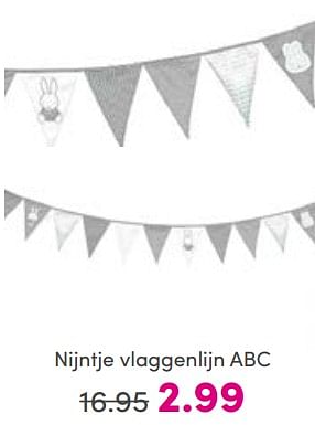 Aanbiedingen Nijntje vlaggenlijn abc - Nijntje - Geldig van 26/03/2023 tot 02/04/2023 bij Baby & Tiener Megastore