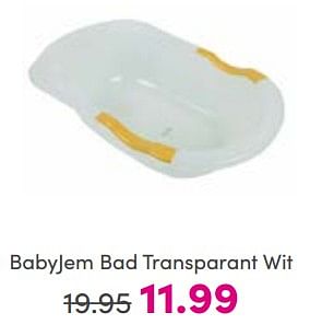 Aanbiedingen Babyjem bad transparant wit - BabyJem - Geldig van 26/03/2023 tot 02/04/2023 bij Baby & Tiener Megastore