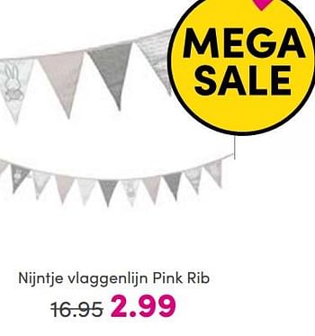Aanbiedingen Nijntje vlaggenlijn pink rib - Nijntje - Geldig van 26/03/2023 tot 02/04/2023 bij Baby & Tiener Megastore