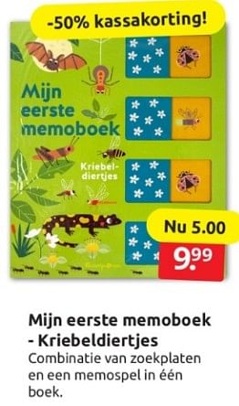 Aanbiedingen Mijn eerste memoboek - kriebeldiertjes - Huismerk - Boekenvoordeel - Geldig van 25/03/2023 tot 02/04/2023 bij Boekenvoordeel