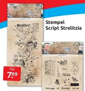 Aanbiedingen Stempel script strelitzia - Huismerk - Boekenvoordeel - Geldig van 25/03/2023 tot 02/04/2023 bij Boekenvoordeel