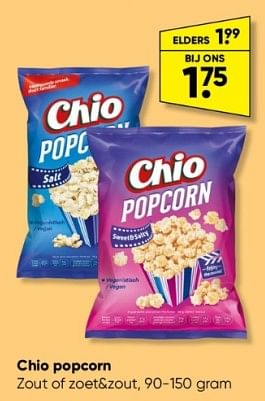 Aanbiedingen Chio popcorn - Chio - Geldig van 27/03/2023 tot 09/04/2023 bij Big Bazar