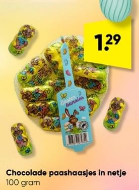 Aanbiedingen Chocolade paashaasjes in netje - Huismerk - Big Bazar - Geldig van 27/03/2023 tot 09/04/2023 bij Big Bazar