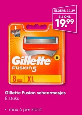 Aanbiedingen Gillette fusion scheermesjes - Gillette - Geldig van 27/03/2023 tot 09/04/2023 bij Big Bazar