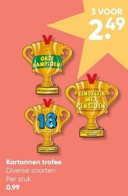 Aanbiedingen Kartonnen trofee - Huismerk - Big Bazar - Geldig van 27/03/2023 tot 09/04/2023 bij Big Bazar