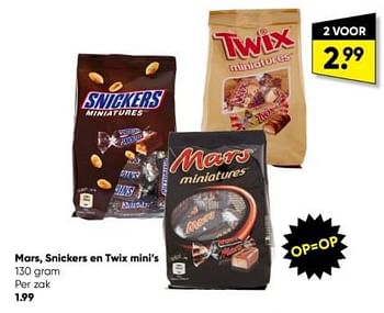 Aanbiedingen Mars snickers en twix mini`s - Huismerk - Big Bazar - Geldig van 27/03/2023 tot 09/04/2023 bij Big Bazar
