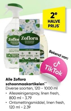 Aanbiedingen Zoflora allesreinigerspray linen fresh - Zoflora - Geldig van 27/03/2023 tot 09/04/2023 bij Big Bazar