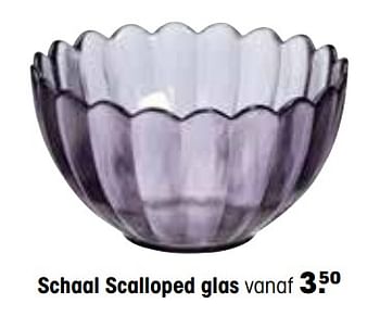 Aanbiedingen Schaal scalloped glas - Huismerk - Kwantum - Geldig van 29/03/2023 tot 16/07/2023 bij Kwantum