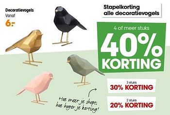 Aanbiedingen Decoratievogels - Huismerk - Kwantum - Geldig van 03/04/2023 tot 16/04/2023 bij Kwantum