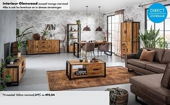 Aanbiedingen Interieur glenwood tv-meubel - Huismerk - Woon Square - Geldig van 03/04/2023 tot 10/04/2023 bij Woon Square