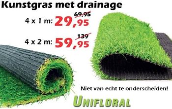 Aanbiedingen Kunstgras met drainage - Unifloral  - Geldig van 11/03/2023 tot 09/04/2023 bij Itek
